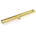 Brushed Gold 600mm Tile Insert Linear Shower Grate Floor Drain 50mm Outlet Waste V1233-LGTI02A600BG