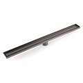 Gun Metal Bathroom Tile Insert 800mm Linear Shower Grate Floor Drain 50mm Waste V1233-LGTI02A800GM