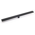 Matt Black 600mm Strip Fence Sword Shower Grate Floor Drain 50mm Waste Outlet V1233-LGWG02A600BL