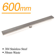 Chrome Stainless Steel Shower Grate 600mm Sword Fence Floor Drain 50mm Outlet V1233-LGWG02A600BS