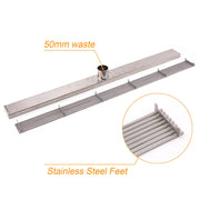 Bathroom Stainless Steel 800mm Strip Fence Shower Grate Floor Drain 50mm Outlet V1233-LGWG02A800BS