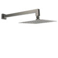 Gun Metal 8" Square Large Rainfall Shower Head 400mm Straight Wall Mounted Arm Set V1233-QS66805FGMKSS108GM