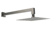 Gun Metal 8" Square Large Rainfall Shower Head 400mm Straight Wall Mounted Arm Set V1233-QS66805FGMKSS108GM