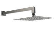Gun Metal 10" Square Large Rainfall Shower Head 400mm Straight Wall Mounted Arm Set V1233-QS66805FGMKSS110GM