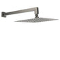 Gun Metal 10" Square Large Rainfall Shower Head 400mm Straight Wall Mounted Arm Set V1233-QS66805FGMKSS110GM