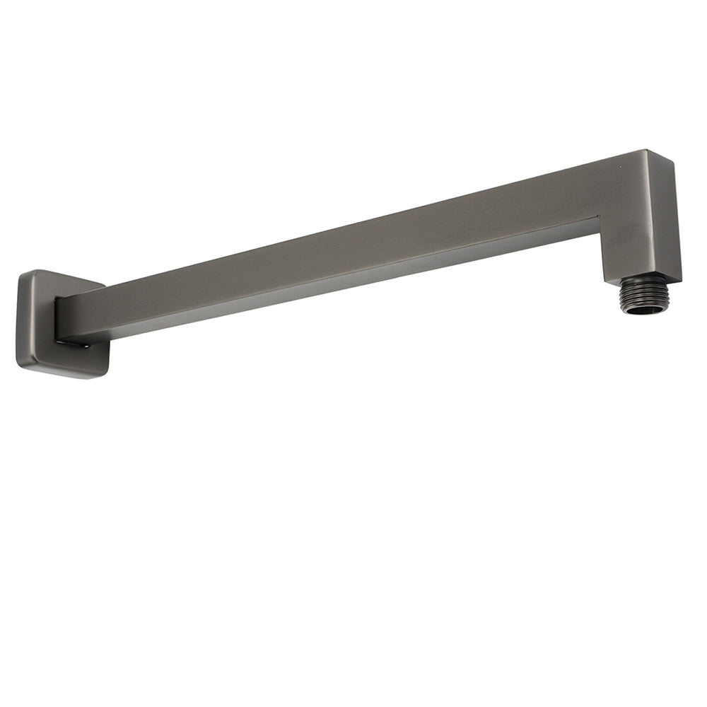 Gun Metal 10" Square Large Rainfall Shower Head 400mm Straight Wall Mounted Arm Set V1233-QS66805FGMKSS110GM