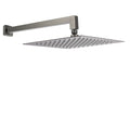 Gun Metal 12" Square Large Rainfall Shower Head 400mm Straight Wall Mounted Arm Set V1233-QS66805FGMKSS112GM
