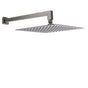 Gun Metal 12" Square Large Rainfall Shower Head 400mm Straight Wall Mounted Arm Set V1233-QS66805FGMKSS112GM