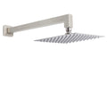 Brushed Nickel 8" Square Rainfall Shower Head + 400mm Straight Wall Mount Arm V1233-QS66805FNKSS108N