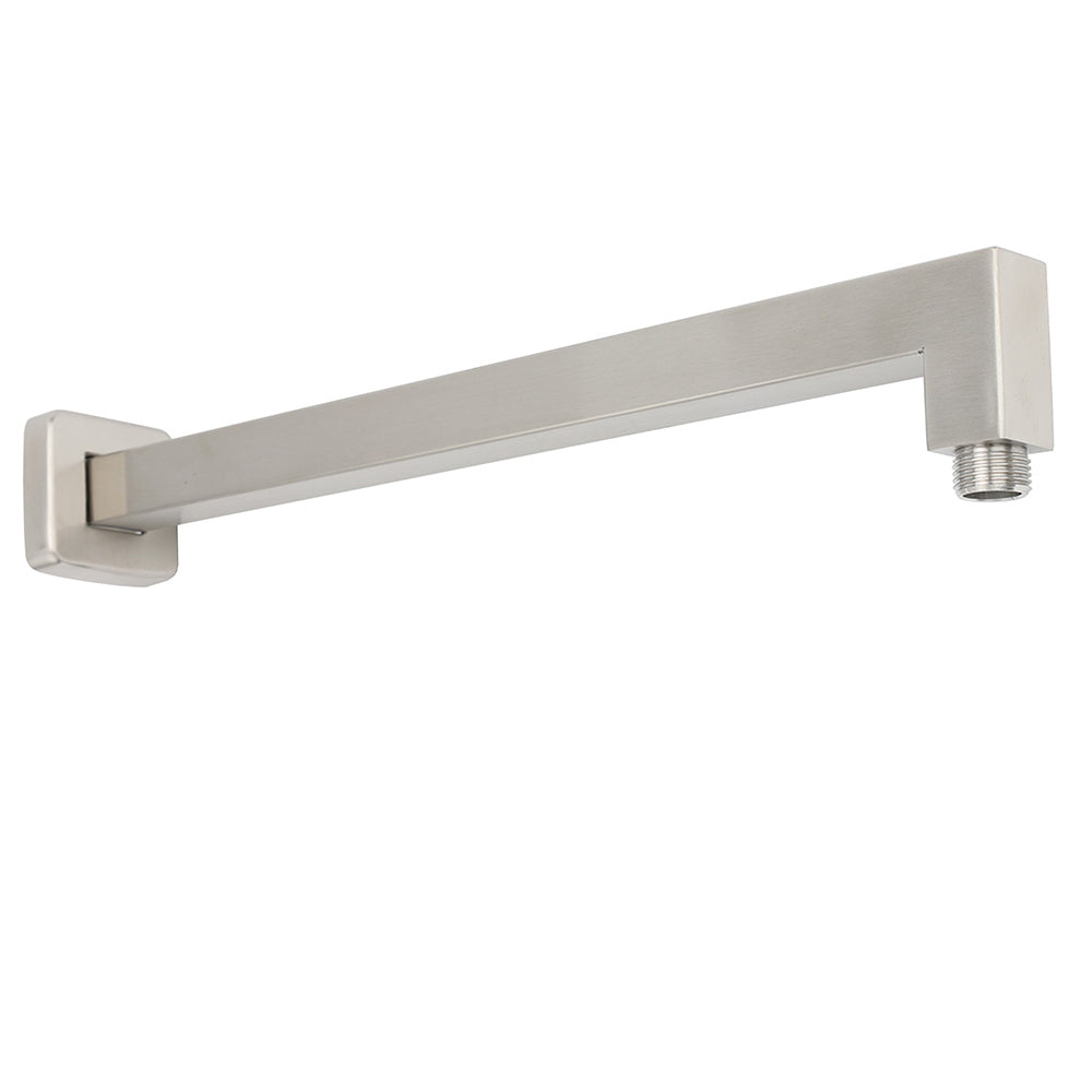Brushed Nickel 8" Square Rainfall Shower Head + 400mm Straight Wall Mount Arm V1233-QS66805FNKSS108N