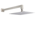 Brushed Nickel 10" Square Rainfall Shower Head + 400mm Straight Wall Mount Arm V1233-QS66805FNKSS110N