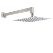 Brushed Nickel 10" Square Rainfall Shower Head + 400mm Straight Wall Mount Arm V1233-QS66805FNKSS110N