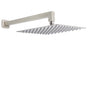 Brushed Nickel 12" Square Rainfall Shower Head + 400mm Straight Wall Mount Arm V1233-QS66805FNKSS112N