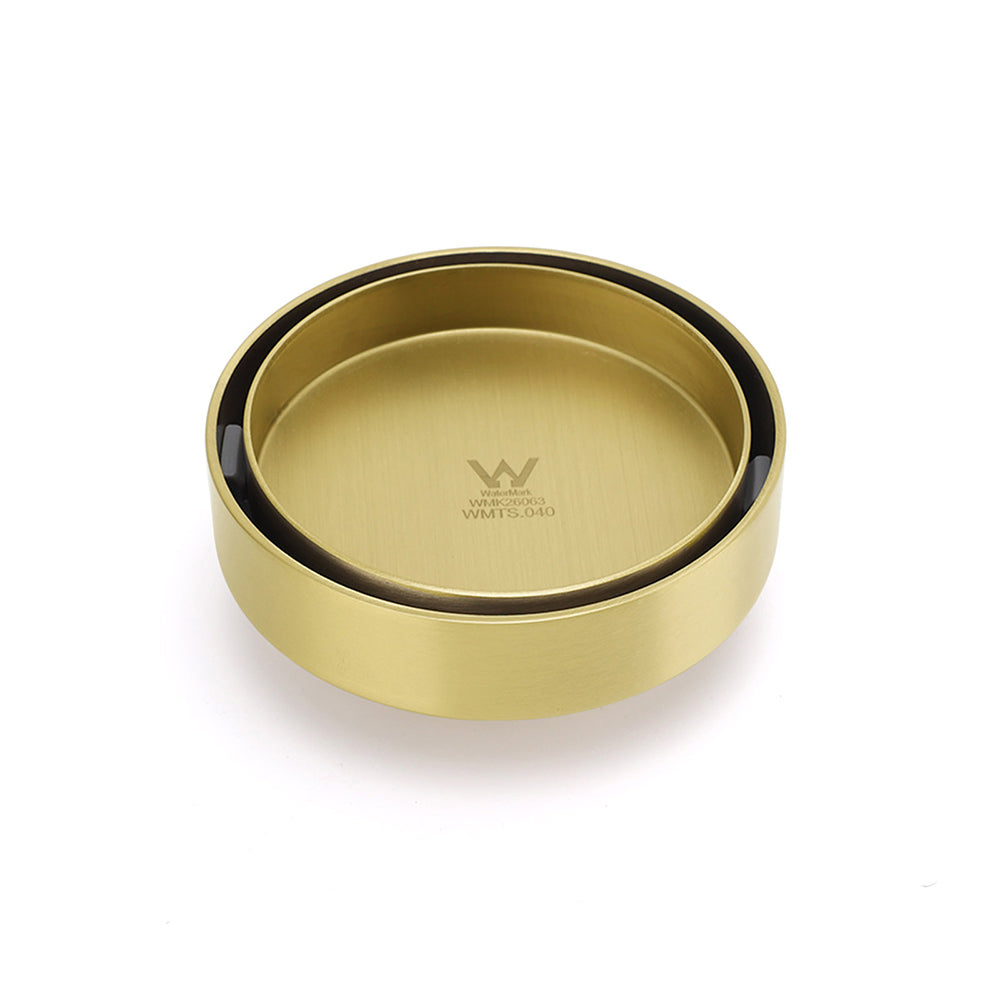 Brushed Gold Round 100mm Diamater Tile Insert Floor Drain Shower Grate 50mm Out V1233-RDTI0100D50BG