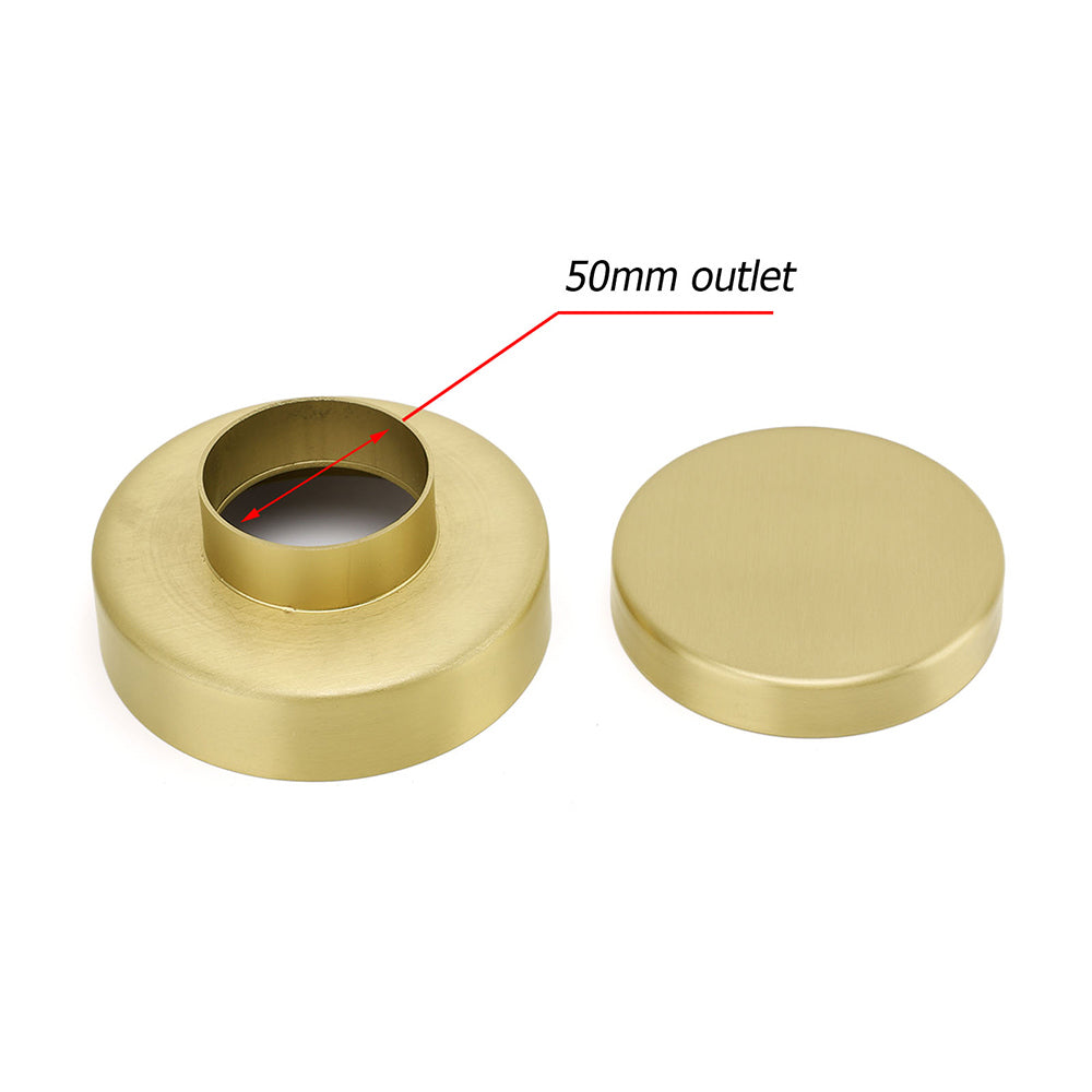 Brushed Gold Round 100mm Diamater Tile Insert Floor Drain Shower Grate 50mm Out V1233-RDTI0100D50BG
