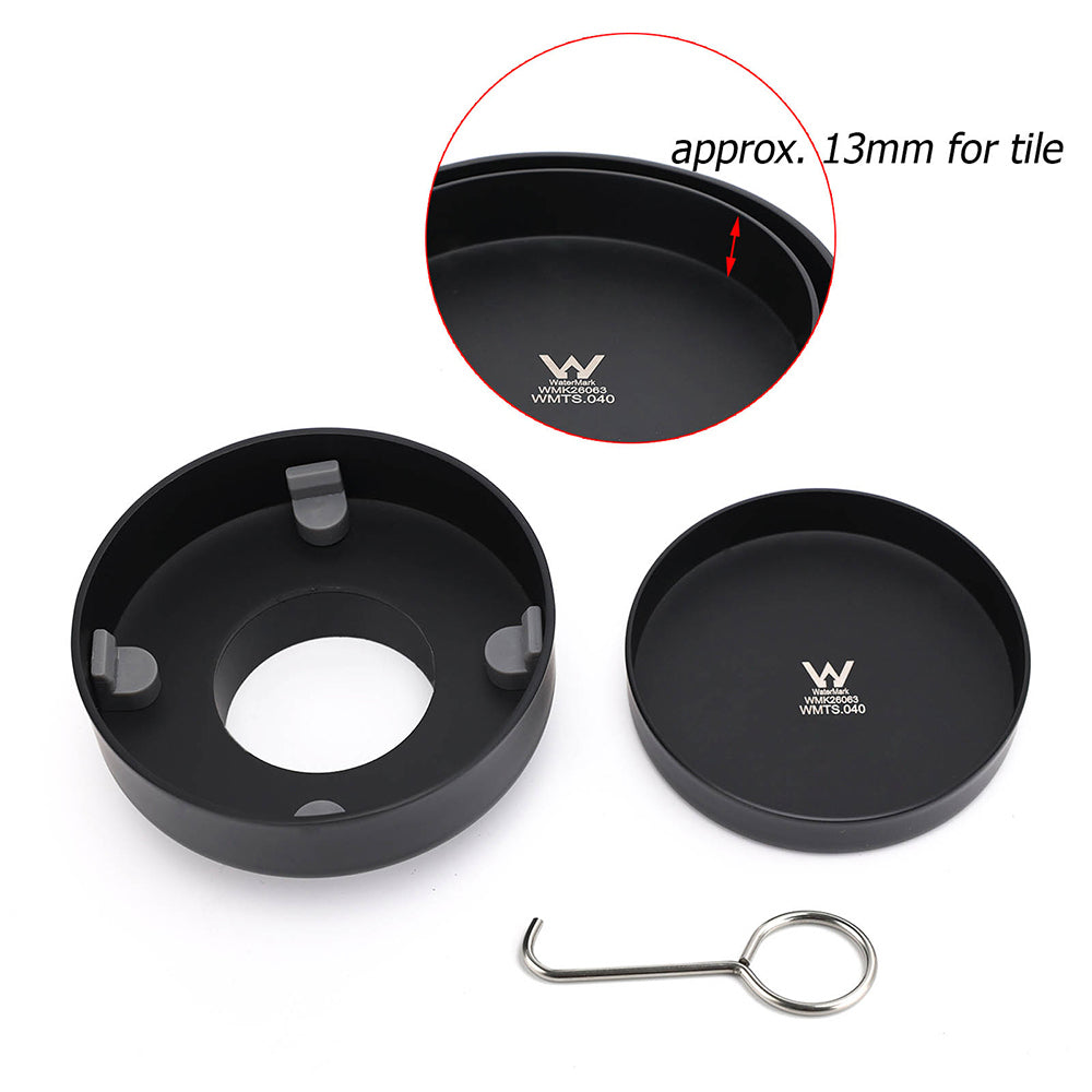 Watermark Matt Black Round 100mm Tile Insert Floor Drain Shower Grate 50mm Waste V1233-RDTI0100D50BL
