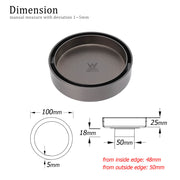Gun Metal Round 100mm Bathroom Tile Insert Floor Drain Shower Grate 50mm Waste V1233-RDTI0100D50GM