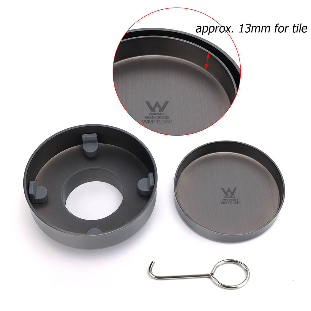 Gun Metal Round 100mm Bathroom Tile Insert Floor Drain Shower Grate 50mm Waste V1233-RDTI0100D50GM