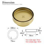 Brushed Gold 100mm In Diamater Tile Insert Floor Drain Shower Grate 75mm Outlet V1233-RDTI0100D76BG