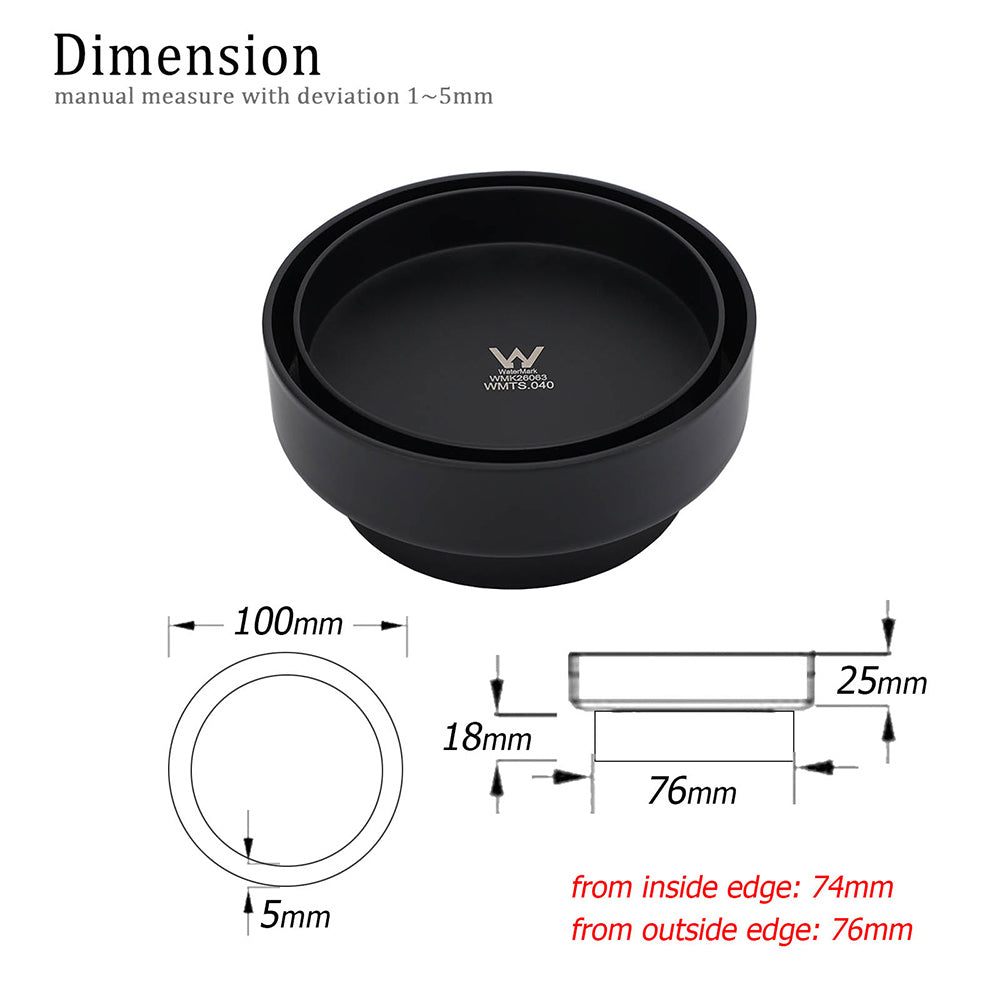 Matt Black Round 100mm Tile Insert Floor Drain Shower Grate 75mm Waste Outlet V1233-RDTI0100D76BL