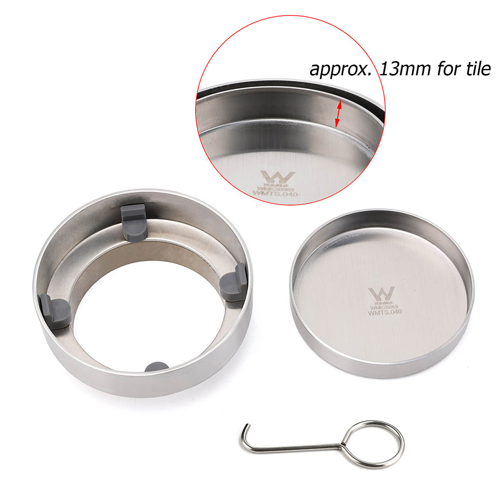 Round Circle Tile Insert Floor Drain Stainless Steel Shower Grate 75mm Outlet V1233-RDTI0100D76BS