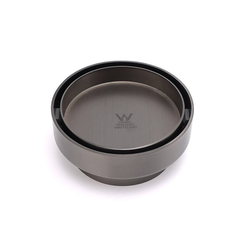 Gun Metal Round 100mm Diameter Tile Insert Floor Drain Shower Grate 75mm Outlet V1233-RDTI0100D76GM