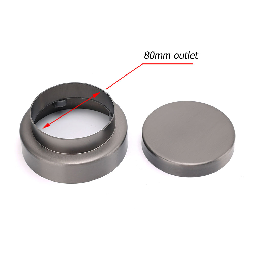 Gun Metal Round 100mm Diameter Tile Insert Floor Drain Shower Grate 75mm Outlet V1233-RDTI0100D76GM
