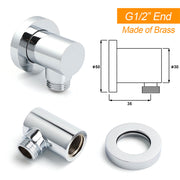 Bathroom Component Brass Chrome Flexible Shower Elbow Connector Water Inlet 1/2" End V1233-S005F2