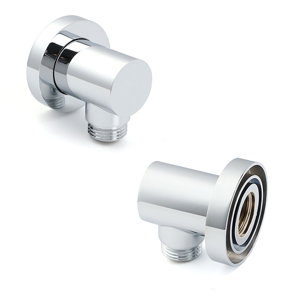 Bathroom Component Brass Chrome Flexible Shower Elbow Connector Water Inlet 1/2" End V1233-S005F2