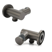 Gun Metal Grey Handheld Shower Head Swivel Bracket Holder Water Inlet Elbow Connector V1233-S017GM2