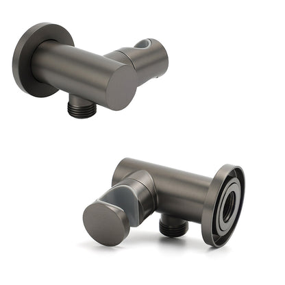 Gun Metal Grey Handheld Shower Head Swivel Bracket Holder Water Inlet Elbow Connector V1233-S017GM2