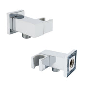 Chrome Square Water Inlet Shower Rose Bracket Swivel Holder Wall Elbow Connector G1/2" Thread V1233-S0182