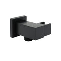 Matt Black Square Water Inlet Shower Head Bracket Adjustable Holder Wall Elbow Connector V1233-S018B2