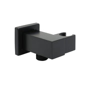 Matt Black Square Water Inlet Shower Head Bracket Adjustable Holder Wall Elbow Connector V1233-S018B2