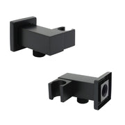 Matt Black Square Water Inlet Shower Head Bracket Adjustable Holder Wall Elbow Connector V1233-S018B2