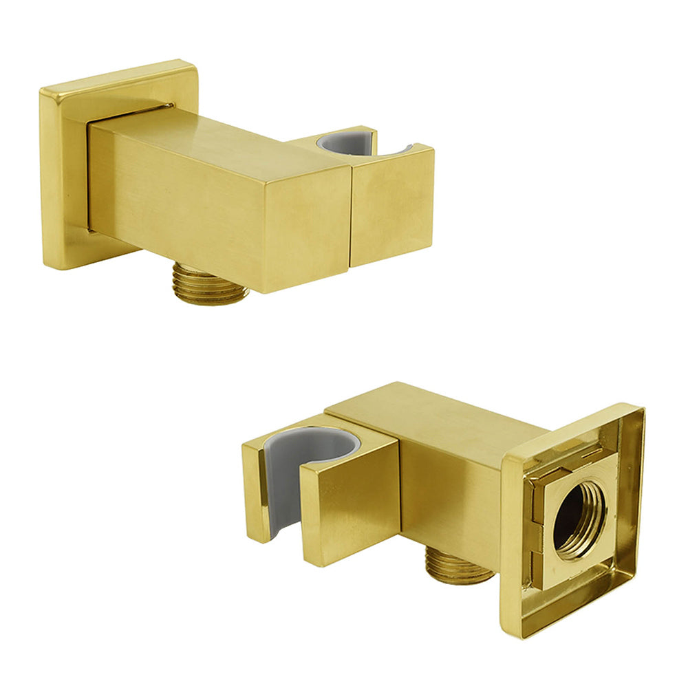 Brushed Gold Swivel Shower Head Holder Bracket Wall Inlet Elbow Water Connector 1/2 Inch V1233-S018G2