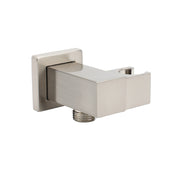 Brushed Nickel Square Bracket Flexible Shower Head Holder Wall Connector 1/2" End Thread V1233-S018N2