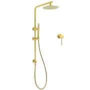 WELS Brushed Gold Shower Set 8" Round Head One Mode Handheld Sliding Rail Arm Small face Mixer V1233-S4902ABGSS019CBGKSR108GKRD201G60
