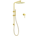 Brushed Gold Twin Shower Large Round 12" Rain Head Handheld Rose Silde Wall Rail Arm Small Face Mixer V1233-S4902ABGSS019CBGKSR112GKRD201G60