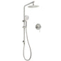 WELS Brushed Nickel Dual Shower Set Sliding Rail Arm 8" Round Head Handheld Mixer V1233-S4902BNHR002M4CNKSR108NKRD201N