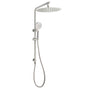 WELS Brushed Nickel Dual Shower Set Sliding Rail Arm 12" Round Head Handheld 2 Way Diverter V1233-S4902BNHR002M4CNKSR112N