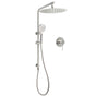 WELS Brushed Nickel Dual Shower Set Sliding Rail Arm 12" Round Head Handheld Wall Mixer V1233-S4902BNHR002M4CNKSR112NKRD201N