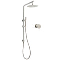 Brushed Nickel 2in1 Shower Set Sliding Rail Arm 8" Round Head Metal Handheld Hot Cold Mixer Valve V1233-S4902BNSS019CBNKSR108NKC1292BN