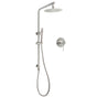 WELS Brushed Nickel Dual Shower Set Sliding Rail Arm 8" Round Head Metal Handheld Wall Mixer V1233-S4902BNSS019CBNKSR108NKRD201N