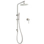WELS Brushed Nickel 2in1 Shower Set Sliding Rail Arm 8" Round Head Metal Handheld Small Face Mixer V1233-S4902BNSS019CBNKSR108NKRD201N60