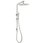 WELS Brushed Nickel Dual Shower Set Sliding Rail Arm 12" Round Head Handheld Rose Combo V1233-S4902BNSS019CBNKSR112N