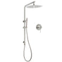 WELS Brushed Nickel 2in1 Shower Set Sliding Rail Arm Large 12" Round Head Handheld Mixer V1233-S4902BNSS019CBNKSR112NKRD201N