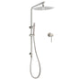 WELS Brushed Nickel Dual Shower Set Sliding Rail Arm Large 12" Round Head Handheld Small Face Mixer V1233-S4902BNSS019CBNKSR112NKRD201N60