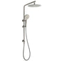 WELS Gunmetal Round 10" Twin Shower Head 3 Modes Handheld Slide Rail Diverter Arm V1233-S4902GMHR002M4CGMKSR110GM