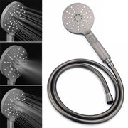 WELS Gunmetal Round 10" Twin Shower Head 3 Modes Handheld Slide Rail Diverter Arm V1233-S4902GMHR002M4CGMKSR110GM